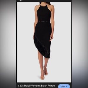 NWT $195/$396 Helsi Asymmetrical Black Fringe Dress Sz XS Fringe is In for 2026!